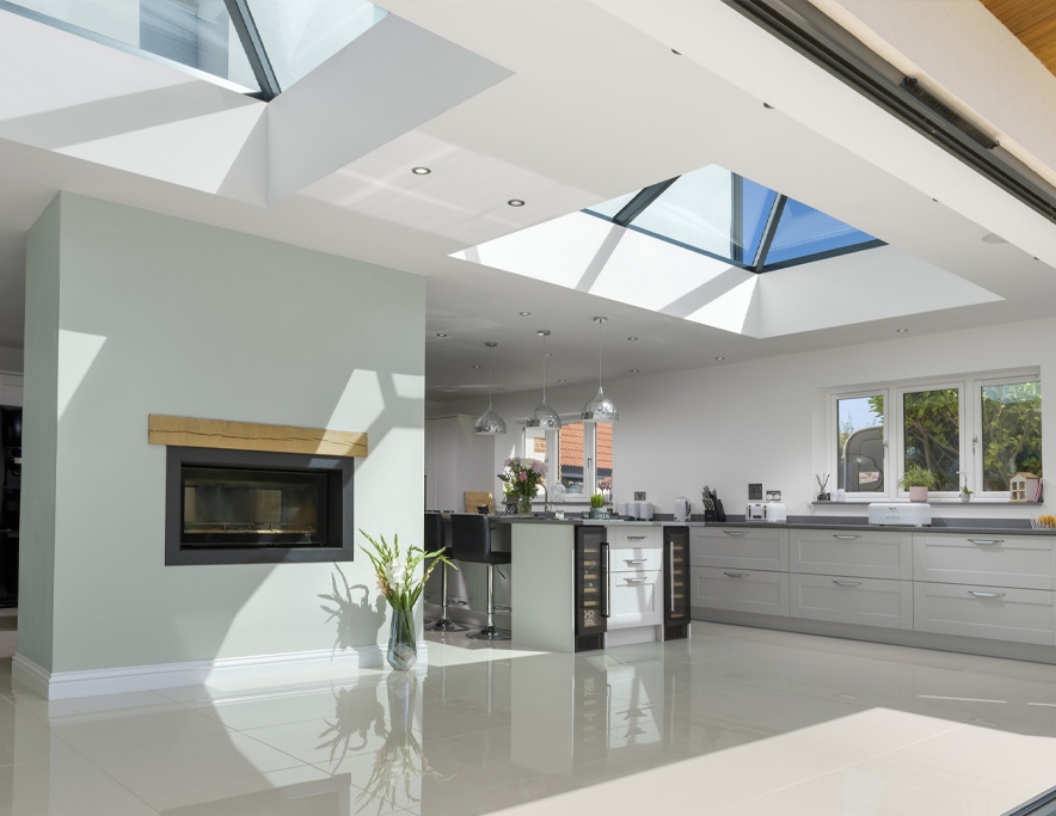 Kitchen view of roof lantern
